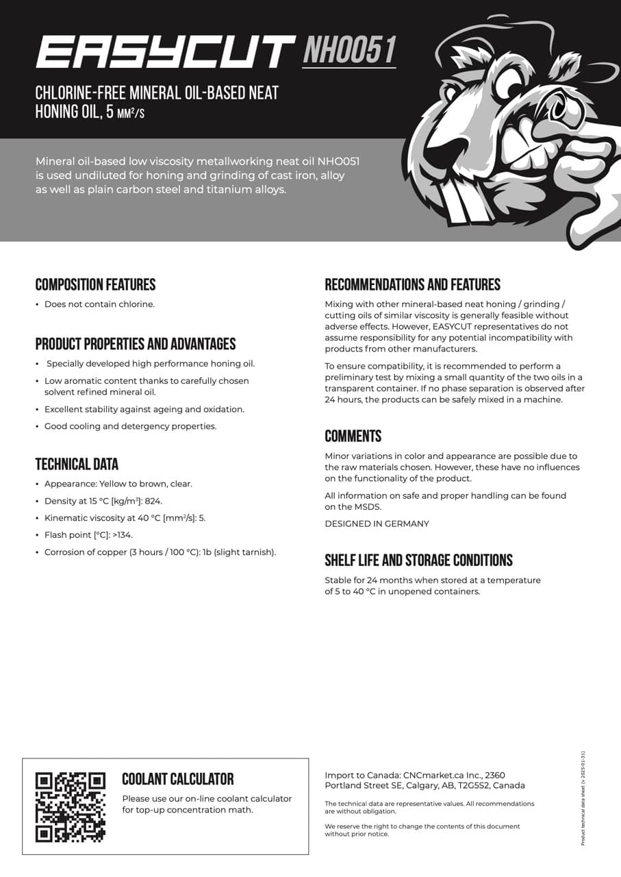 NHO051 Product Information Data Sheet