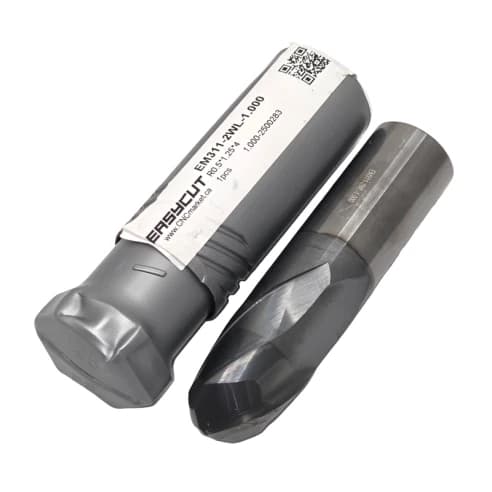 1 inch Carbide End Mill, 2 Flutes, Ball Nose, Standard length, For P, M, K materials, AlCrN coated, LOC 2.000