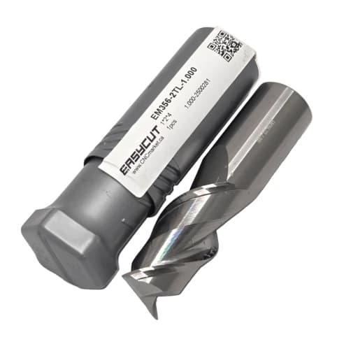 1 inch Carbide End Mill, 2 Flutes, Flat, Standard length, For N materials, Uncoated, LOC 1.000