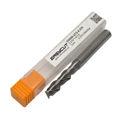 3/8  Carbide End Mill, 2 Flutes, Flat, Long, For N materials, Uncoated, LOC 1.500