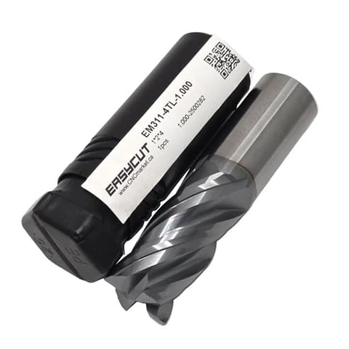 1 inch Carbide End Mill, 4 Flutes, Flat, Standard length, For P, M, K materials, AlCrN coated, LOC 2.000