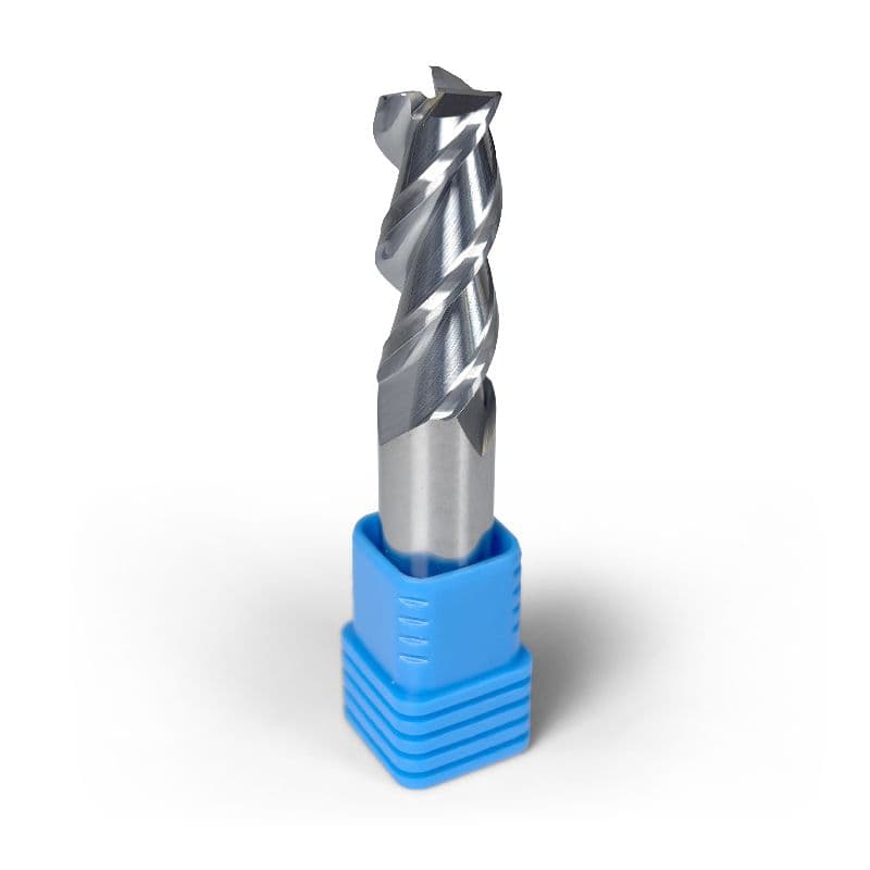 1/2" Carbide End Mill, 3 flutes, Bull Nose - R0.015", 1.25" LOC, Uncoated