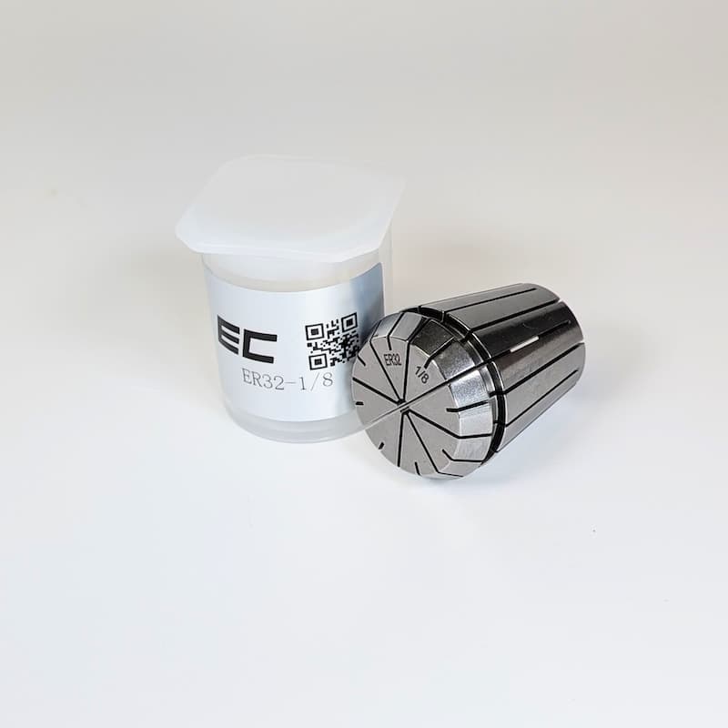 1/8" ER32 Collet, clamping range 0.125" - 0.086", Runout 0.01 mm