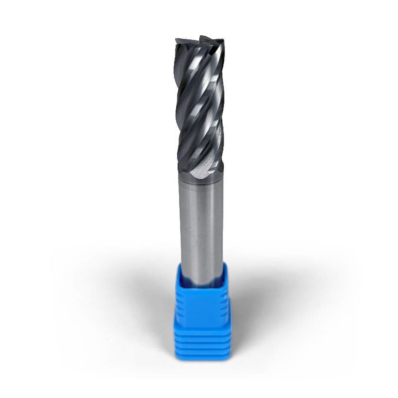 1/2" Carbide End Mill, 5 flutes, Bull Nose - R0.015", 1.25" LOC, AlCrN Coated, Weldon Shank