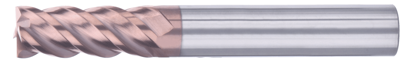 12 mm Carbide End Mill, 4 Flutes, Flat, Standard length, For P, H materials, TiSiAlCrN coated, Helix angle 45 degree, LOC 30 mm