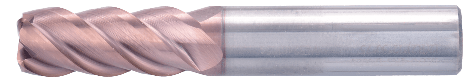 6 mm, 1 mm Chamfer Carbide End Mill, 4 Flutes, Radius, Standard length, For P, H materials, TiSiAlCrN coated, Helix angle 45 degree, LOC 16 mm