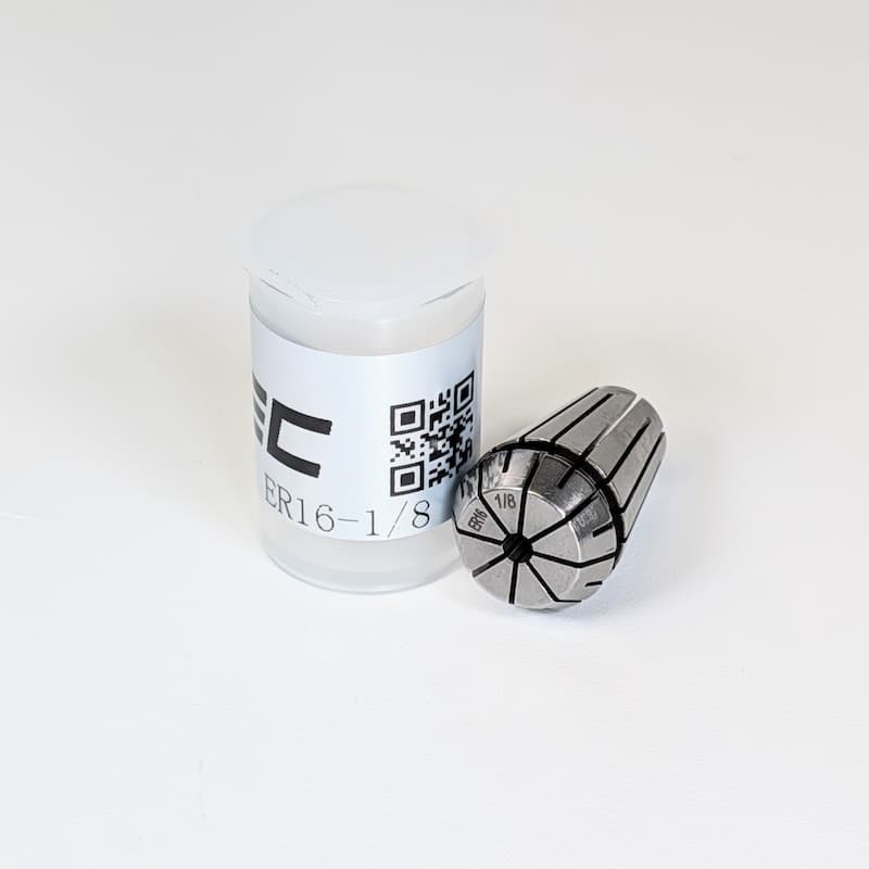 1/8" ER16 Collet, clamping range 0.125" - 0.086", Runout 0.01 mm