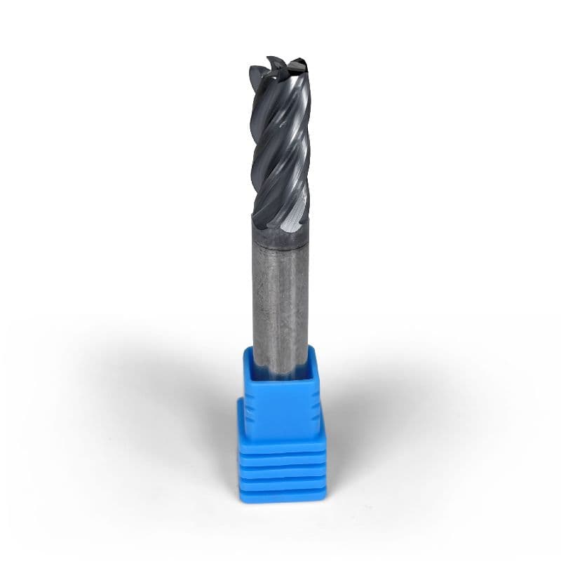 5/16" Carbide End Mill, 5 flutes, Bull Nose - R0.015", 0.8125" LOC, AlCrN Coated