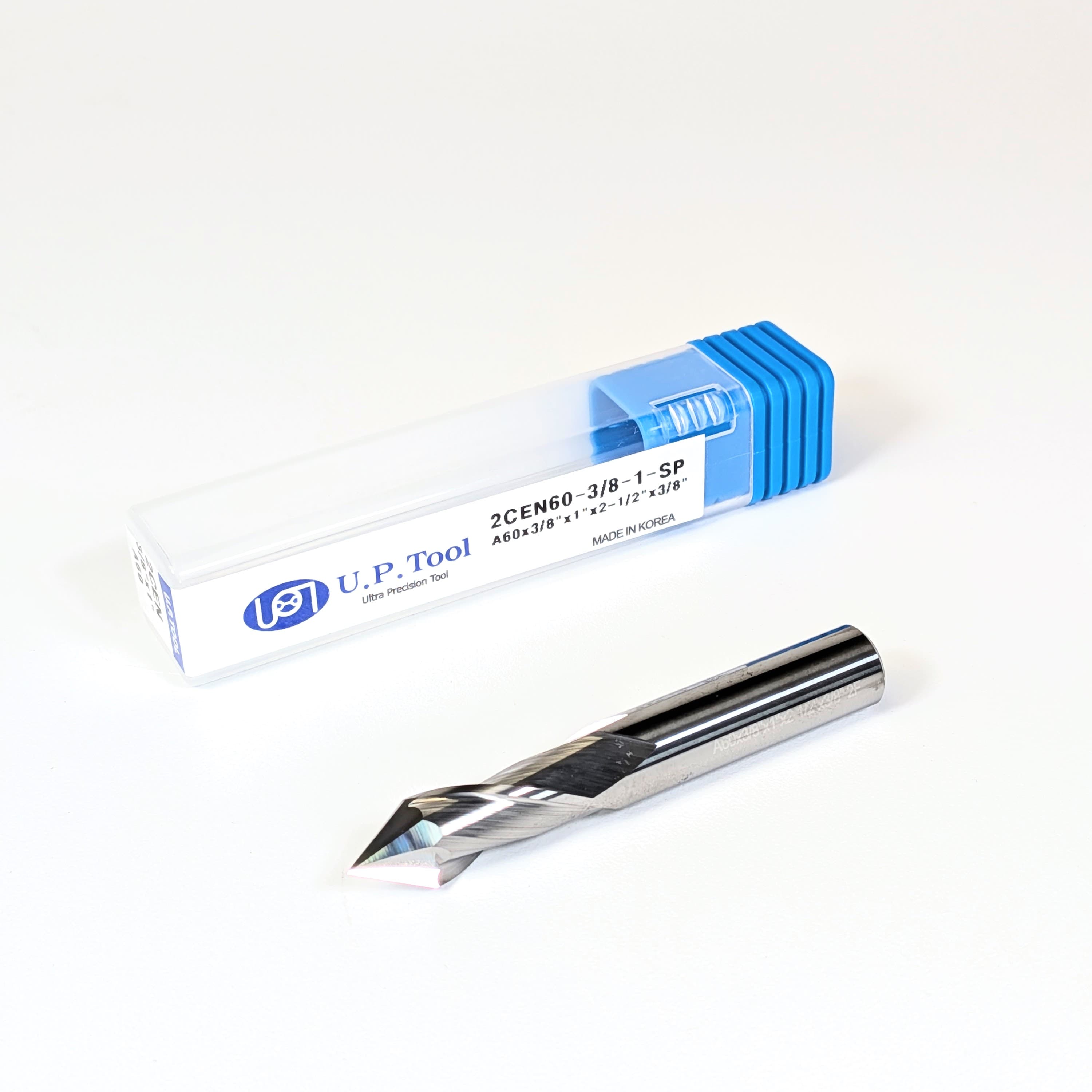 3/8" Carbide Drill Mill, 2 flutes, 60°, 1" LOC, Uncoated