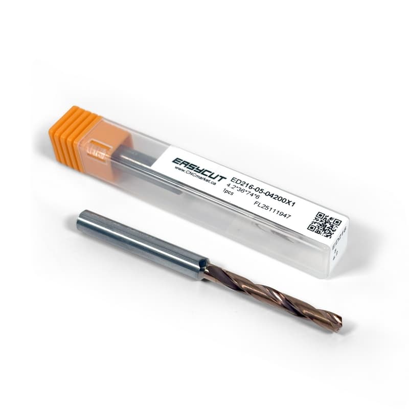 4.2mm Carbide Drill, 2 flutes, 5xD, Through Tool Coolant - 140°, 29mm LOC, Coated