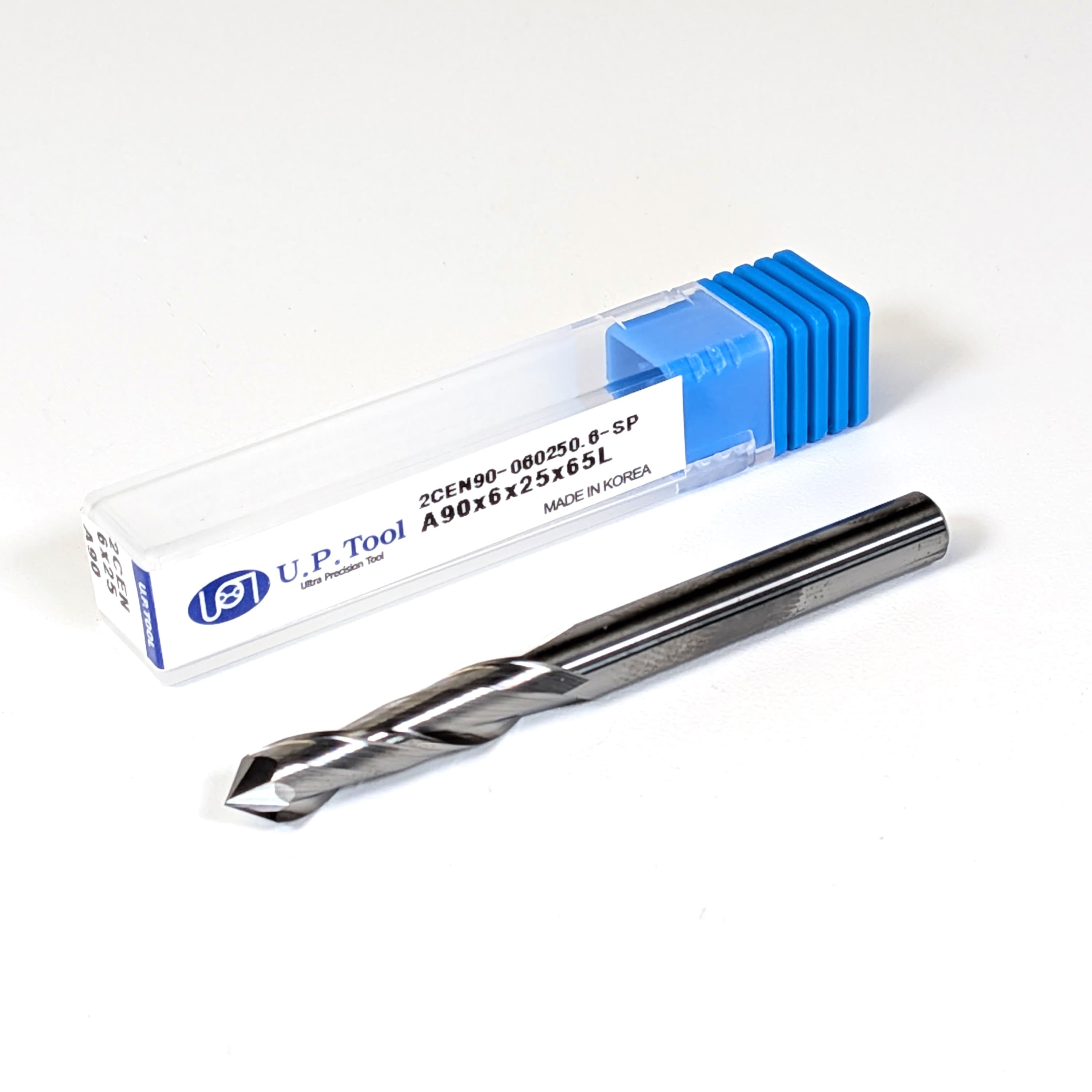 6mm Carbide Drill Mill, 2 flutes, 90°, 25mm LOC, Uncoated