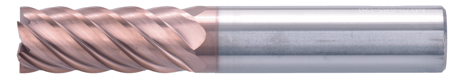 6 mm Carbide End Mill, 5 Flutes, Flat, Standard length, For P, H materials, TiSiAlCrN coated, Helix angle 45 degree, LOC 16 mm