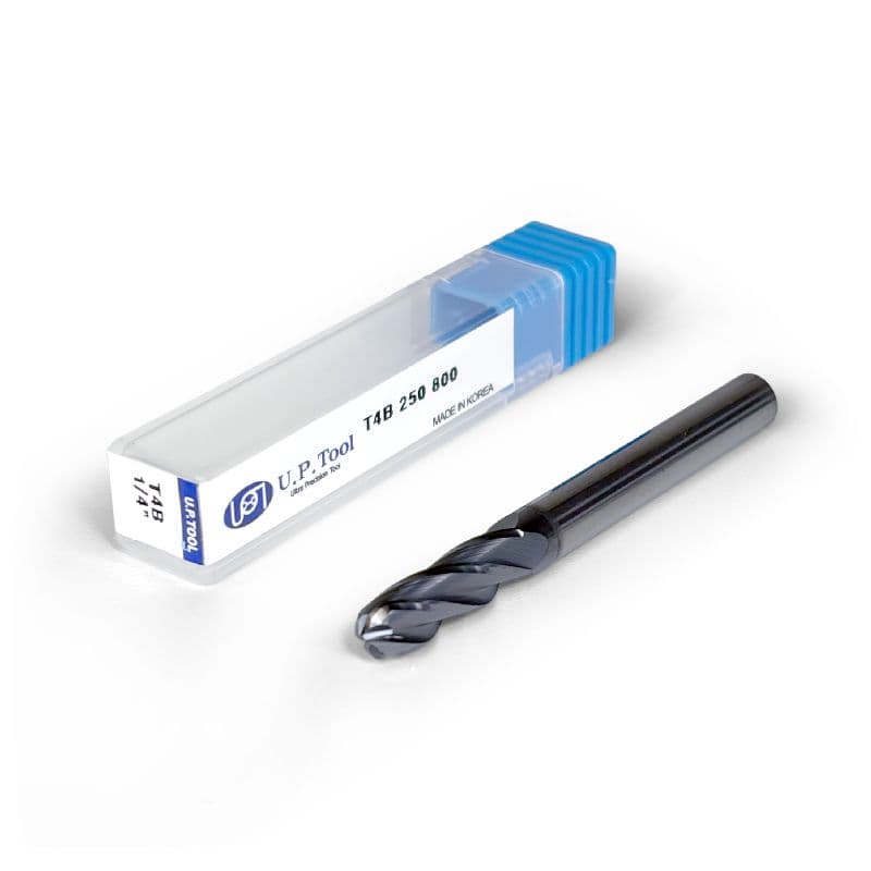 1/4" Carbide Ball Nose End Mill, 4 flutes, 0.8" LOC, AlCrN Coated