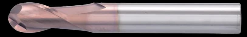 10 mm Carbide End Mill, 2 Flutes, Ball Nose, Standard length, For P, H materials, TiSiAlCrN coated, LOC 18 mm