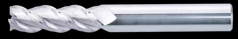 1 mm Carbide End Mill, 3 Flutes, Flat, Standard length, For N materials, Uncoated, LOC 3 mm