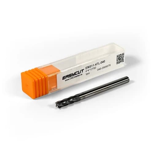 4 mm Carbide End Mill, 4 Flutes, Flat, Standard length, For P, M, K materials, AlCrN coated, LOC 12 mm