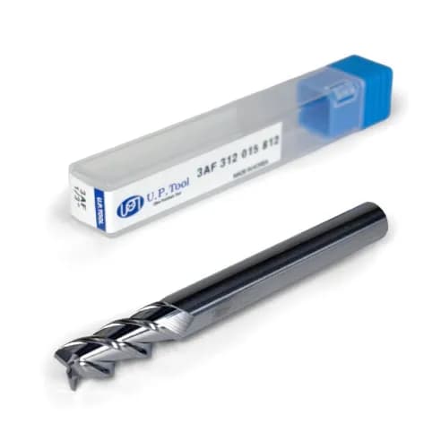 5/16" Carbide End Mill, 3 flutes, Bull Nose - R0.015", 0.8125" LOC, Uncoated