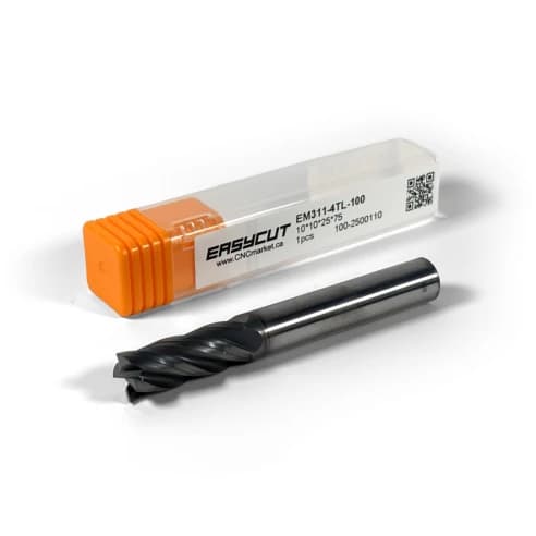 10 mm Carbide End Mill, 4 Flutes, Flat, Standard length, For P, M, K materials, AlCrN coated, LOC 25 mm
