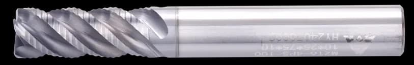 10 mm Carbide End Mill, 4 Flutes, With corrugated cutting edges, Standard length