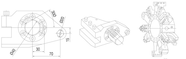 VDI40 R Connection dimensions in mm