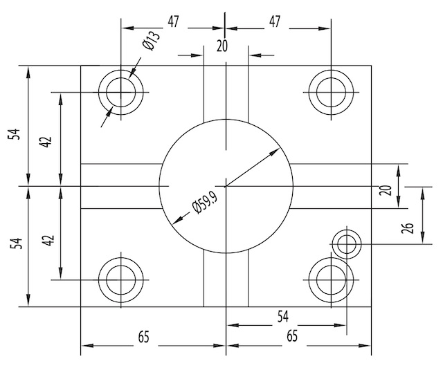 BMT60 DMG Connection dimensions in mm