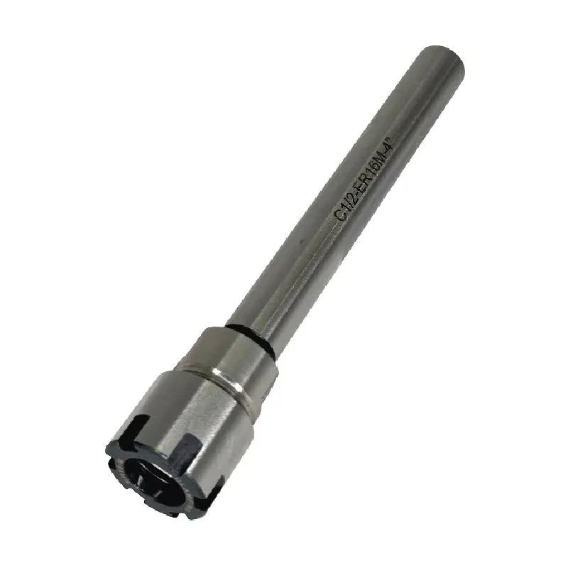 ER16 collet chuck adapter with mini nut, straight shank Ø1/2 x 4 inches