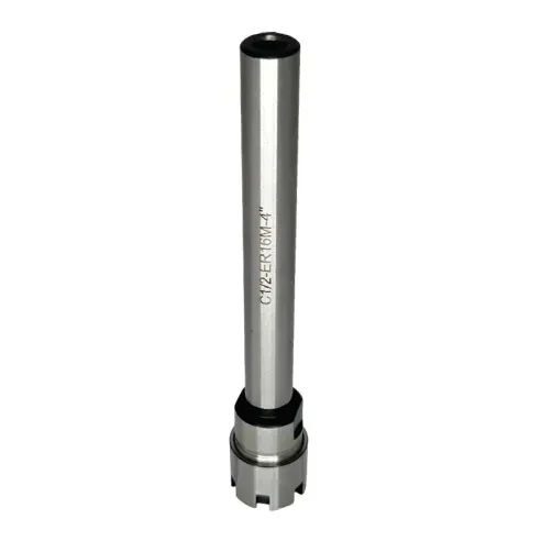 ER16 collet chuck adapter with mini nut, straight shank Ø1/2 x 4 inches