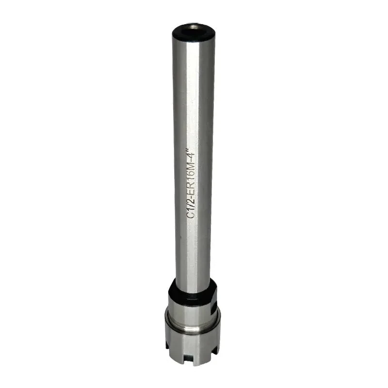 ER16 collet chuck adapter with mini nut, straight shank Ø1/2 x 4 inches