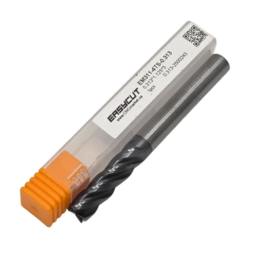 5/16 Carbide End Mill, 4 Flutes, Flat, Long, For P, M, K materials, AlCrN coated, LOC 1.125