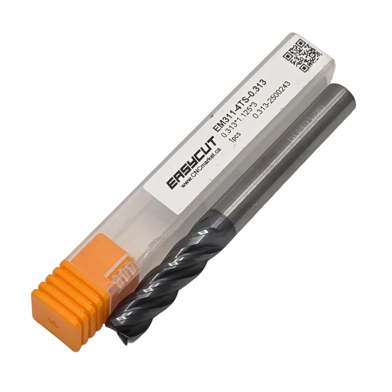 5/16 Carbide End Mill, 4 Flutes, Flat, Long, For P, M, K materials, AlCrN coated, LOC 1.125