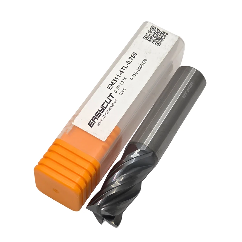 3/4 Carbide End Mill, 4 Flutes, Flat, Standard length, For P, M, K materials, AlCrN coated, LOC 1.500