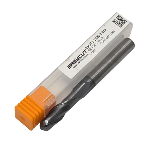 5/16  Carbide End Mill, 2 Flutes, Ball Nose, Long, For P, M, K materials, AlCrN coated, LOC 1.125