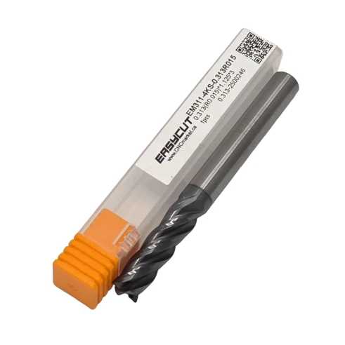 5/16  Carbide End Mill, 0.015 Corner Radius (1/64), 4 Flutes, Long, For P, M, K materials, AlCrN coated, LOC 1.125