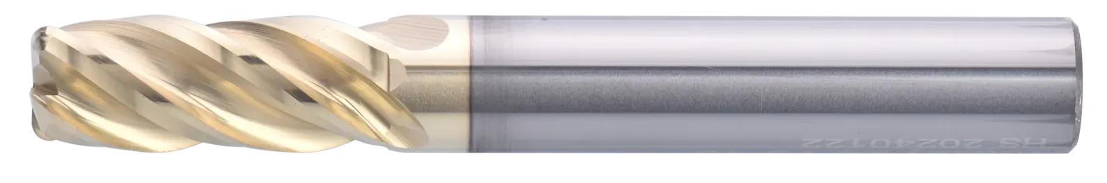 8 mm Carbide End Mill, 1 mm Corner Radius, 4 Flutes, Standard length, For P, M, S materials, AlTiN/Zr coating, LOC 20 mm
