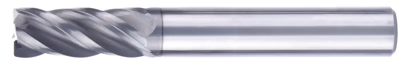 12 mm Carbide End Mill, 0.5 mm Corner Radius, Weldon Shank, 4 Flutes, Standard length, For P, M, K materials, AlCrN coated