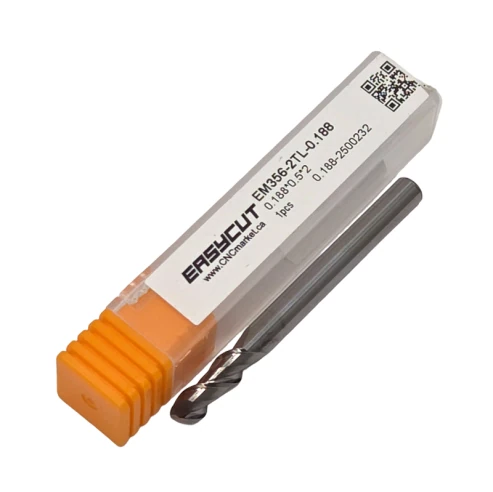3/16  Carbide End Mill, 2 Flutes, Flat, Standard length, For N materials, Uncoated, LOC 0.500 