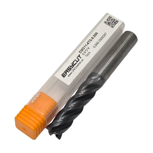 1/2 Carbide End Mill, 4 Flutes, Flat, Long, For P, M, K materials, AlCrN coated, LOC 2.000