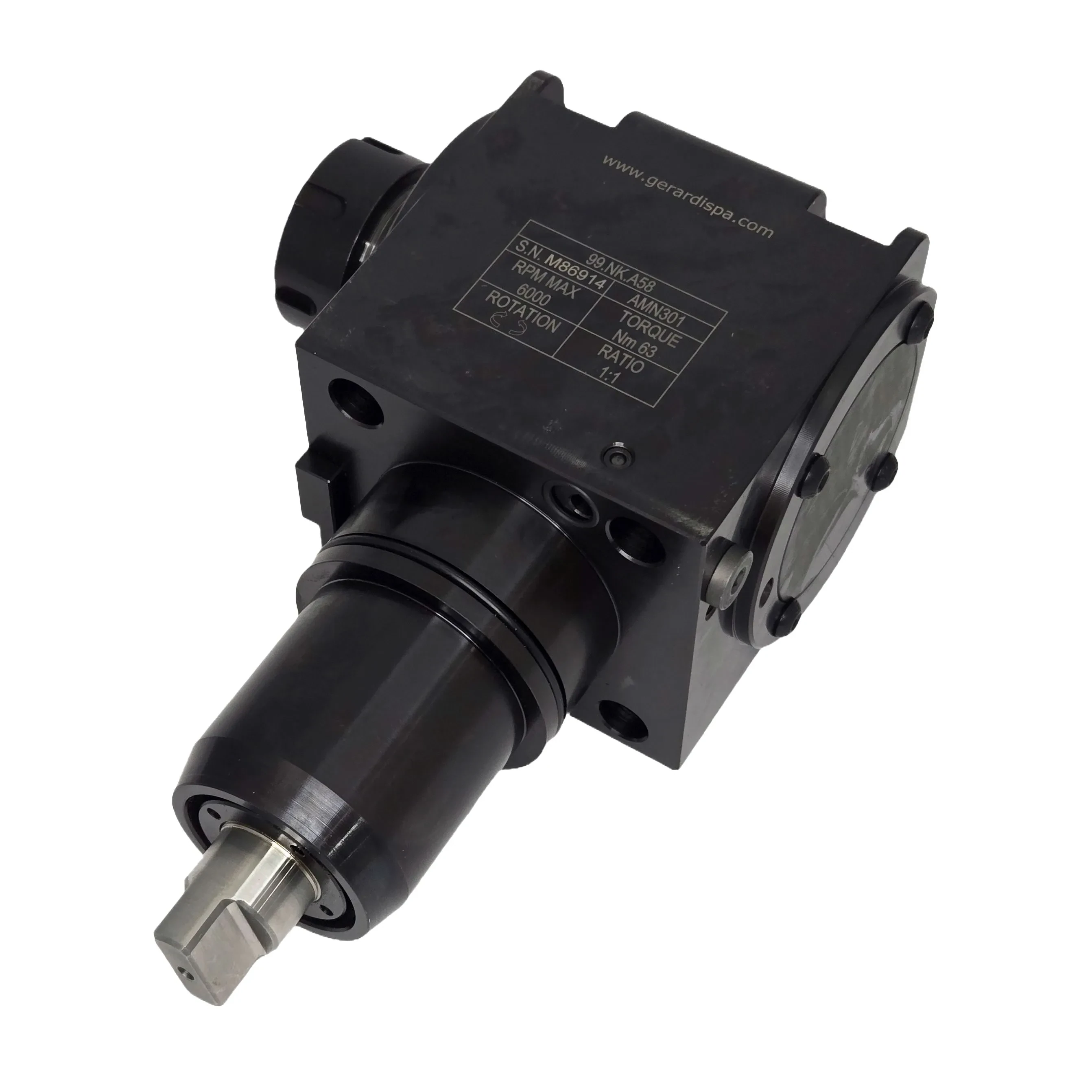 Angle (90°) live driven tool for BMT65 Nakamura turrets, ER32, RPM=6000