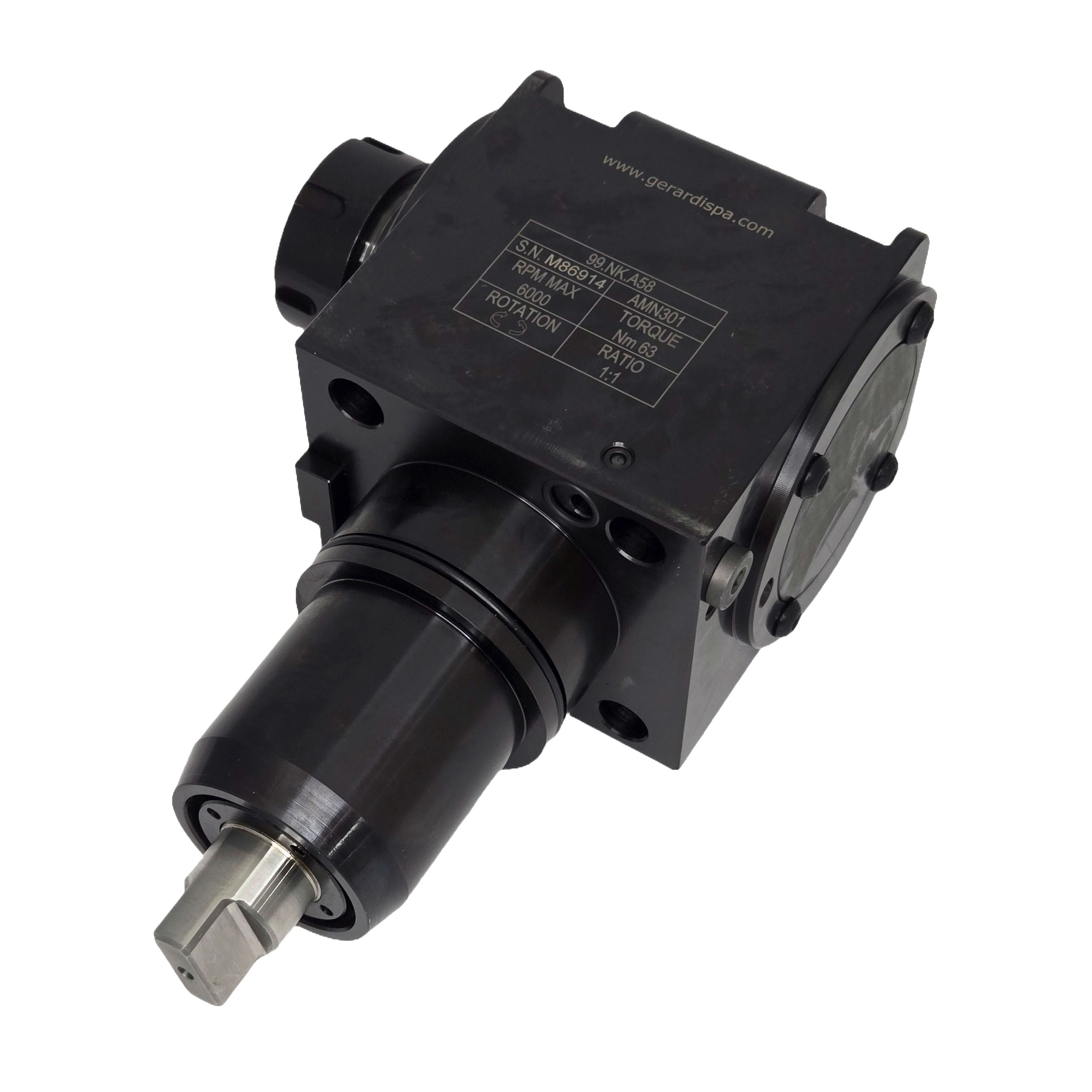 Angle (90°) live driven tool for BMT65 Nakamura turrets, ER32, RPM