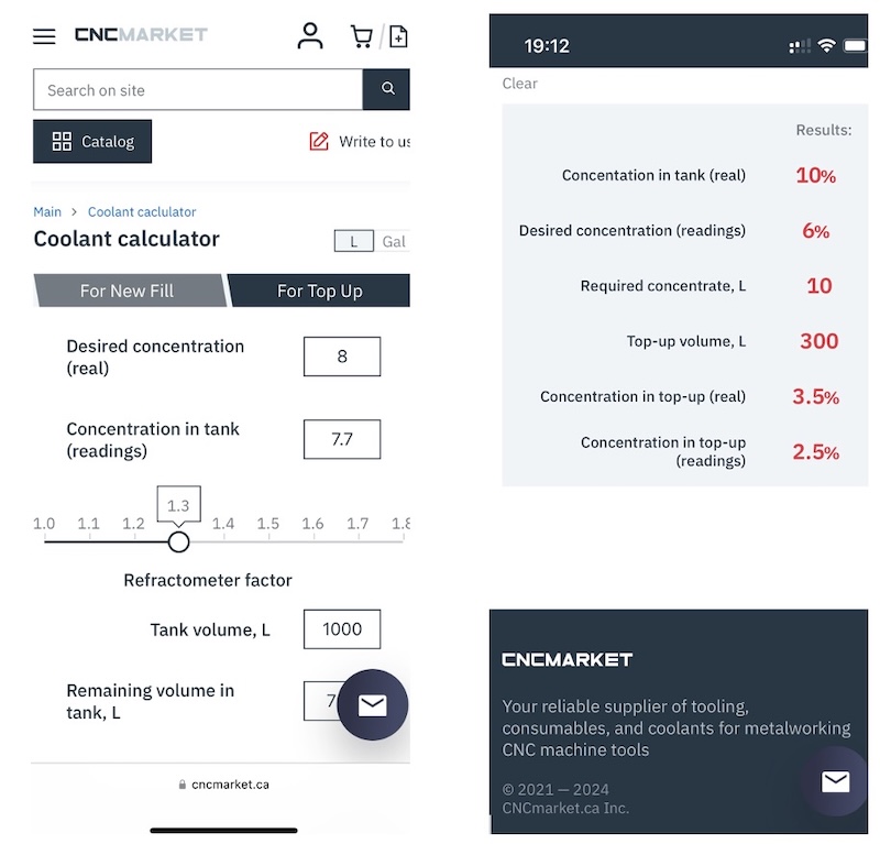 CNC market TOP UP Calculator Mobile